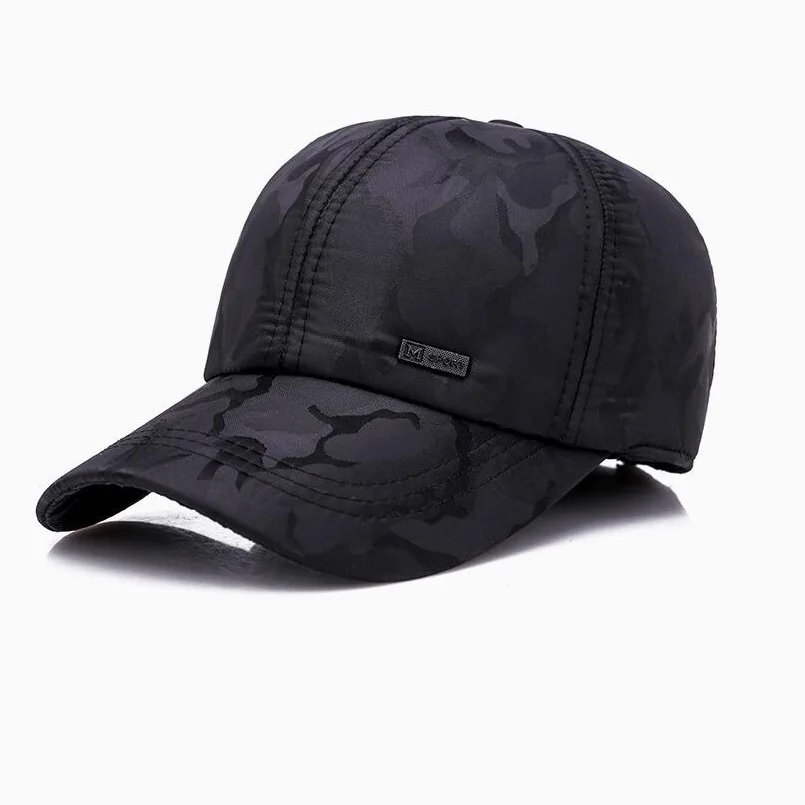 Весенняя камуфляжная бейсбольная Кепка из хлопка с теплыми ушками женские и