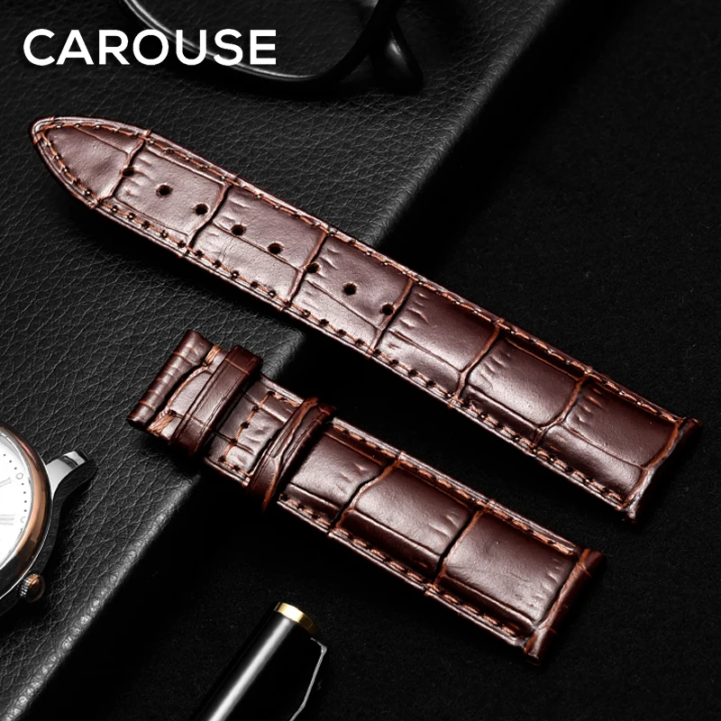 Ремешок для часов Carouse из телячьей натуральной кожи браслет Tissot Seiko размеры 14 мм 16