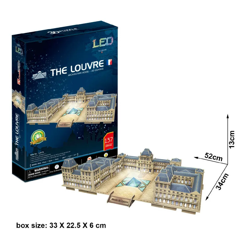 3D пазл для сборки модель французского Парижа Лувра мальчиков и девочек детские