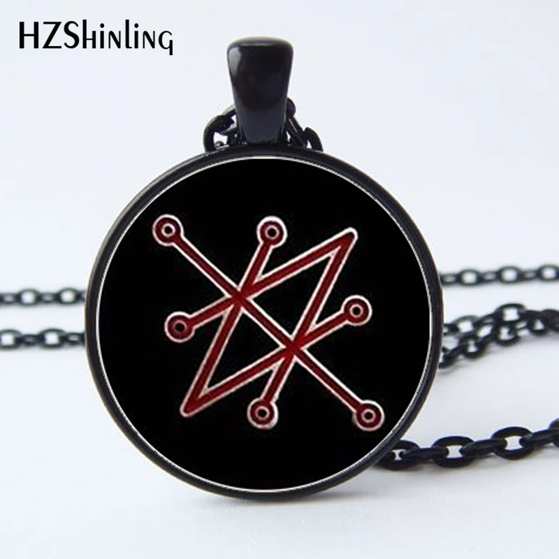 HZ-A358 Новая мода Azazel подвеска сигил s стекло ожерелье с кабошоном искусство кулон для мужчин HZ1