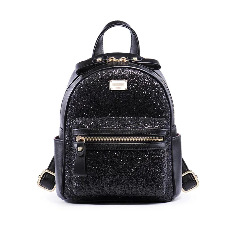 sequins black Милый кожаный рюкзак, модный тканый рюкзак для путешествий, Женский дизайнерский рюкзак высокого качества, женские рюкзаки, женский рюкзак - Цвет: sequins black
