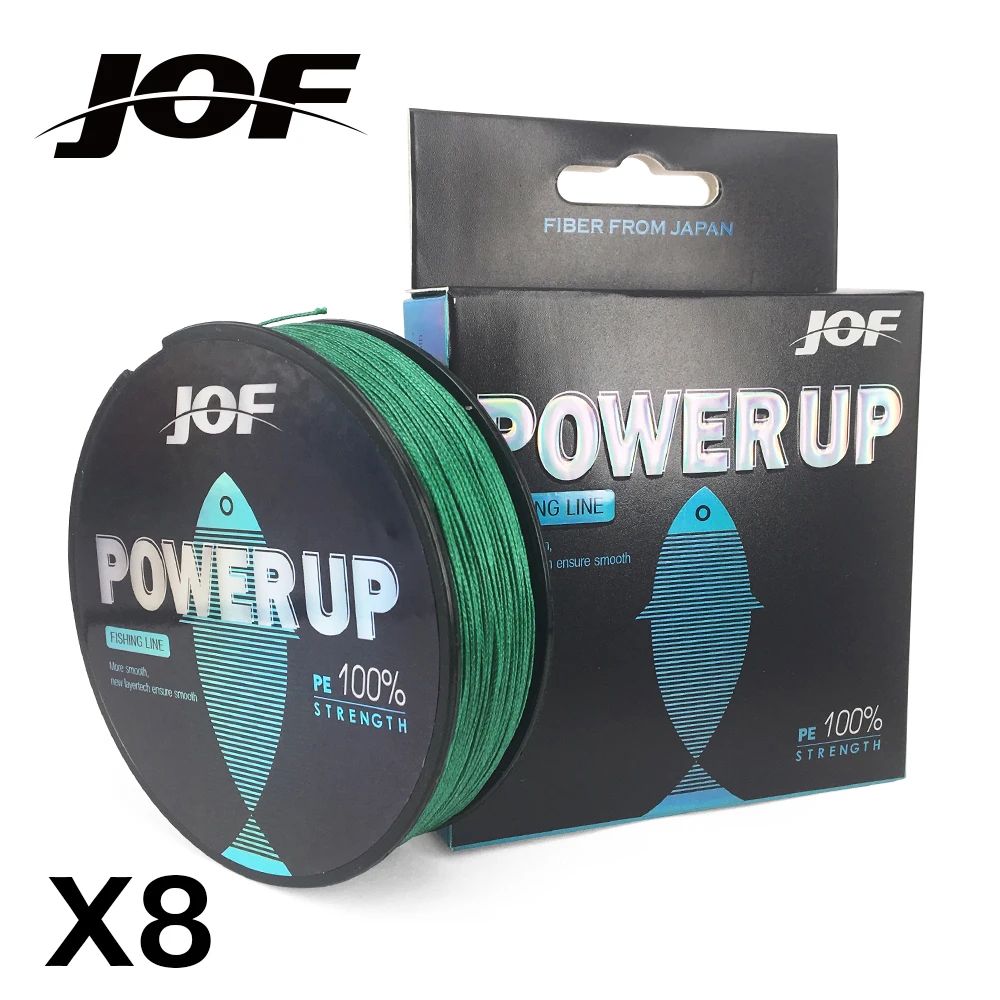 JOF POWER UP Супер сильная леска 100 м 8 прядей плетеная из полиэтилена 20 фунтов 30 40 50 70 80