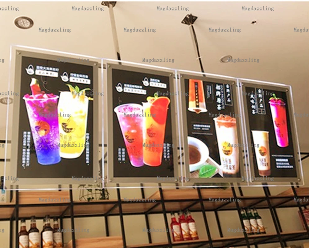 Серебряный акриловая рамка со светодиодной подсветки меню доски A2 Ресторан