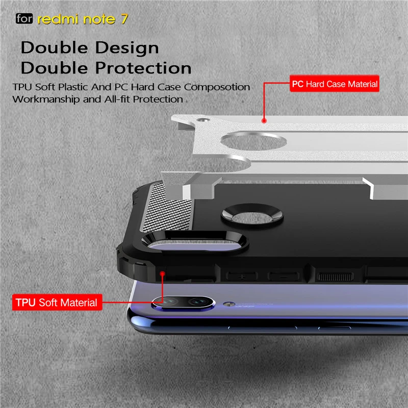 Гибридный Силиконовый чехол для Xiaomi Redmi Note 7 Pro защитный Xiomi mi 9 6 8 se Lite Mix 2s Max 3 чехлы