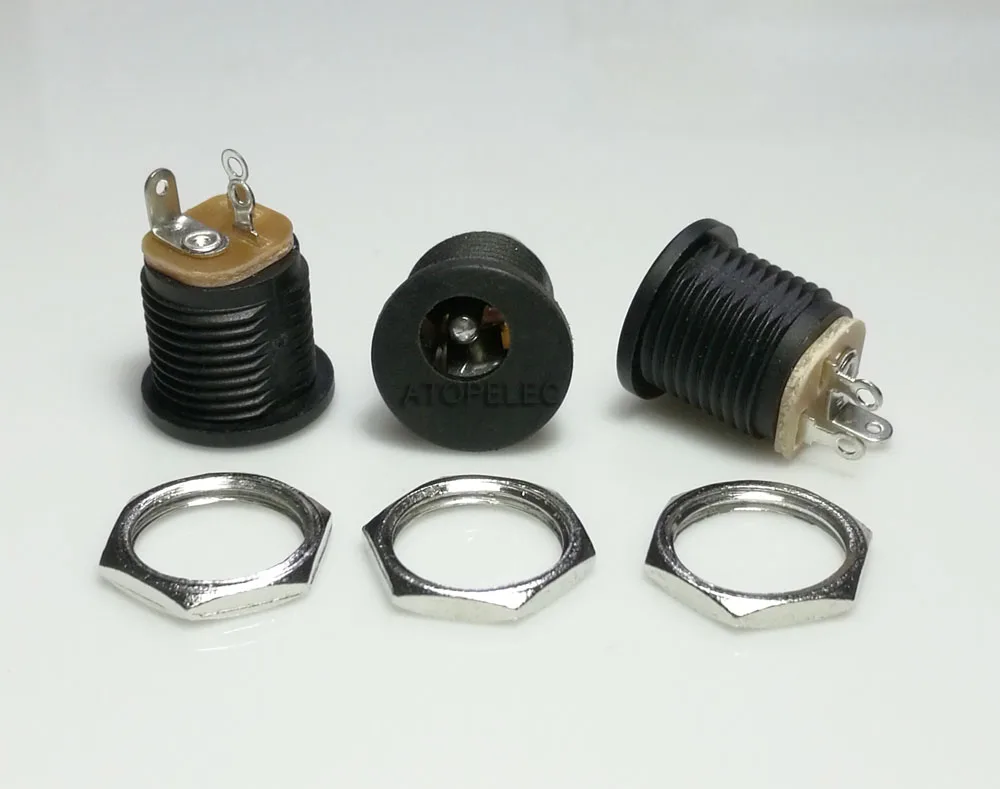 Гнездовой разъем питания постоянного тока с креплением гайки 1 шт. 5 мм x 2 12 В 3