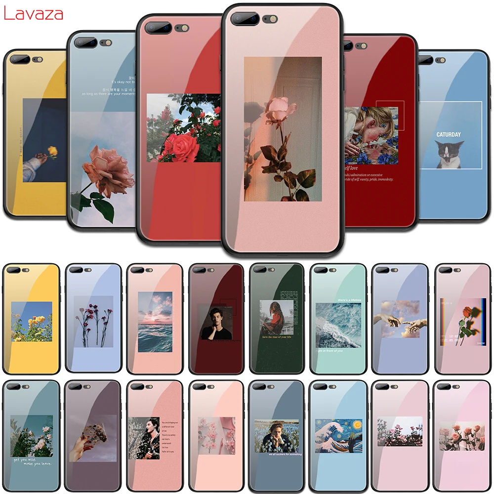 Lavaza Lock Screen Aesthetic Tempered Glass Soft Cover for iPhone 6 6S 7 8 Plus 5 5S SE XR X XS 11 Pro MAX Case | Мобильные телефоны