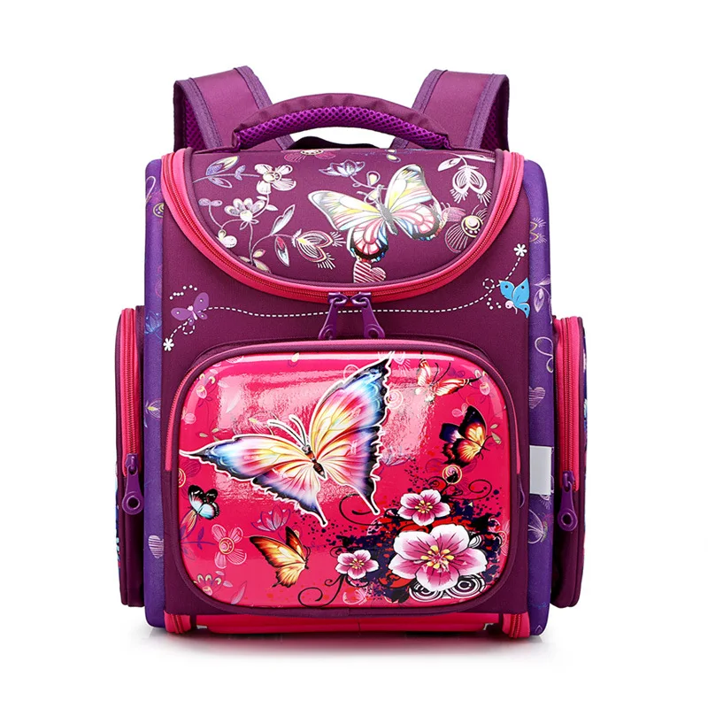 Рюкзак детский школьный ортопедический с 3d-изображением бабочек