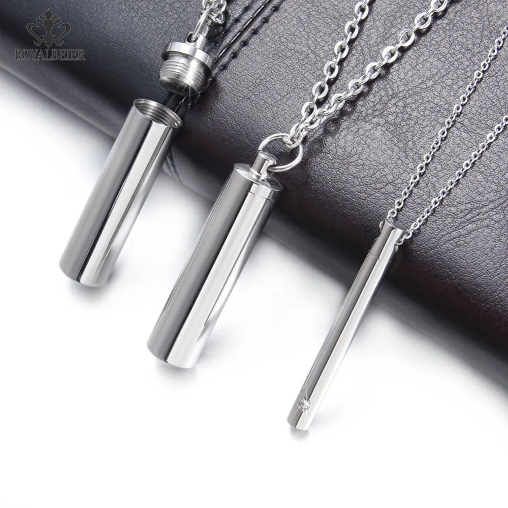 

ROYALBEIER New Arrival Lovers Stainless Steel Pendant Bottle Necklace Making Jewelry frasco metal pingente Perfume Wholesale