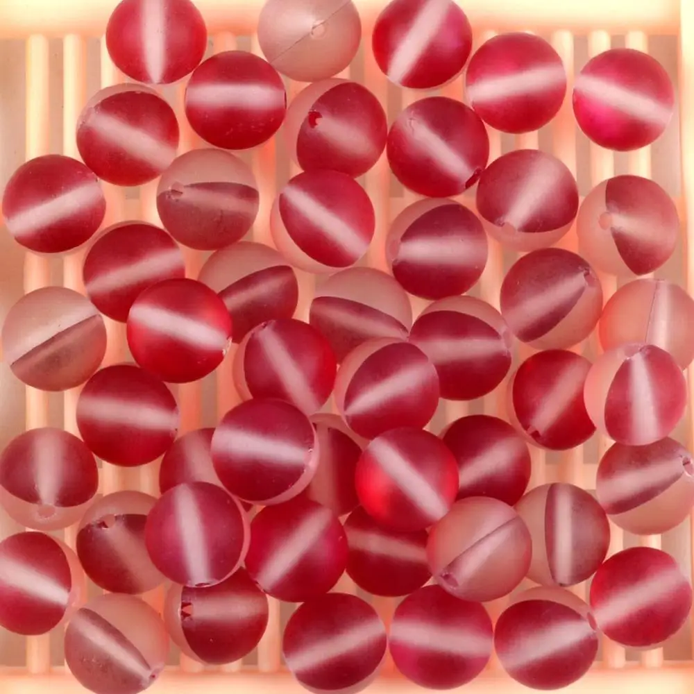 Matte Red Гладкий матовый ассорти из австрийского кристалла, Круглый бисер для изготовления ювелирных изделий 6 8 10 12 мм блестящие бусины из лунного камня Diy браслет - Цвет: Matte Red