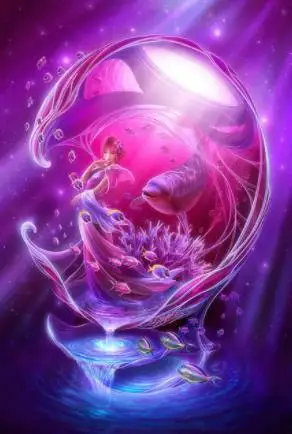 DIY Алмазная картина аниме девушка дельфины Вышивка крестом мозаика полный 5D