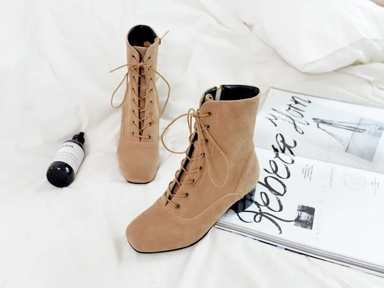 Big Size 9 10 11-16 boots women shoes ankle boots for women ladies boots Cross strap side zipper