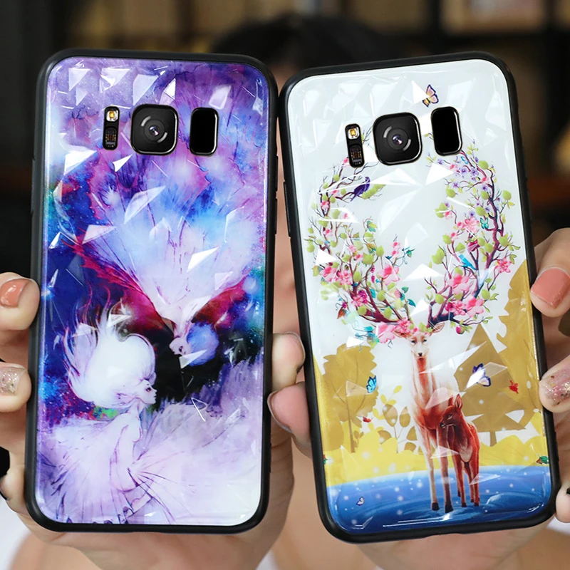 3D чехол с алмазной текстурой для Samsung Galaxy S10e S10 S9 S8 Plus + Note 8 Note9 чехлы ромбовидный