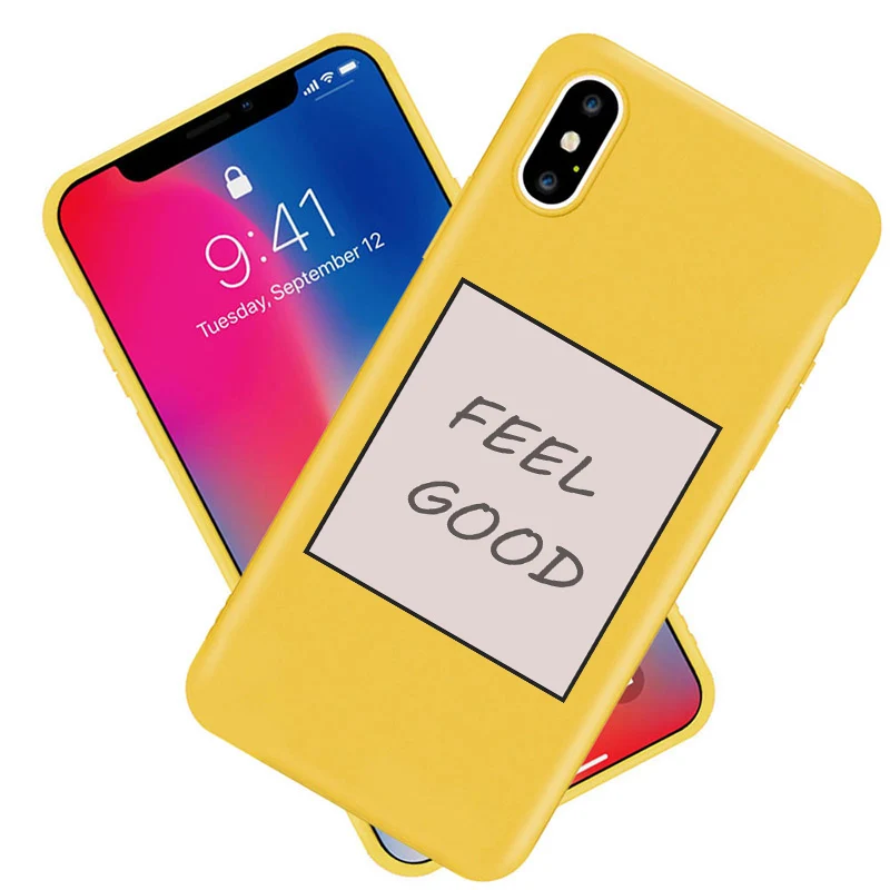 Чехлы Remazy с надписью FEEL GOOD для iPhone 8 7 Plus XS MAX XR тонкий мягкий чехол ярких цветов iphone