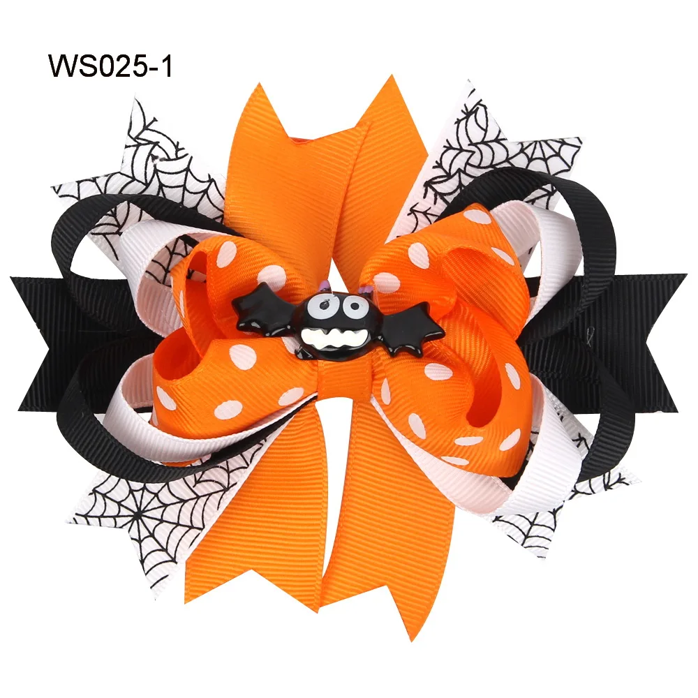 20 шт девушка 5 &quotХэллоуин Карнавал заколки для волос с бантами перо Кристалл