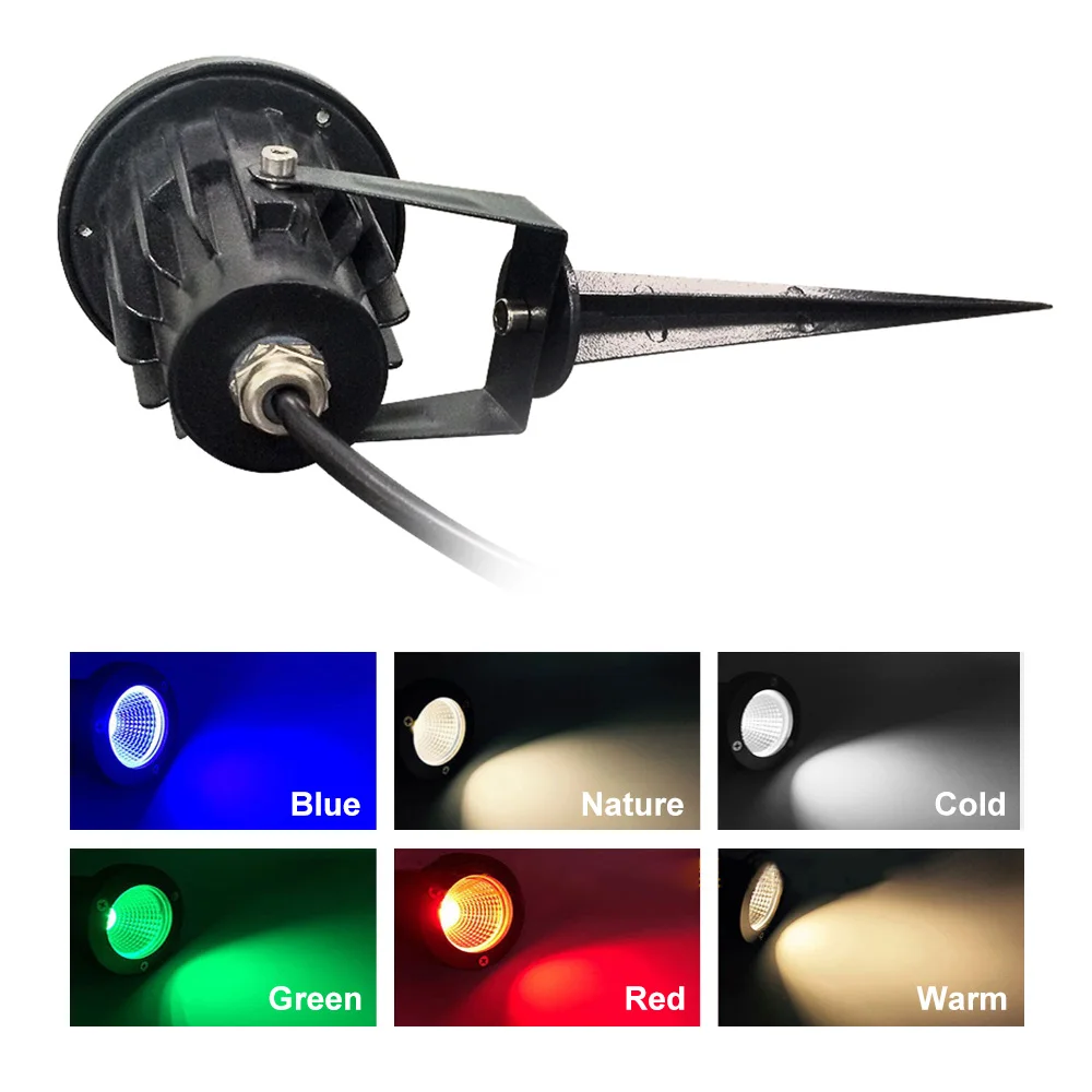 Уличные пейзажные COB LED садовый светильник 220V 12V открытый светодиодный Спайк светильник 3 Вт 5 Вт 7 Вт путь пейзаж Водонепроницаемый точечные лампы