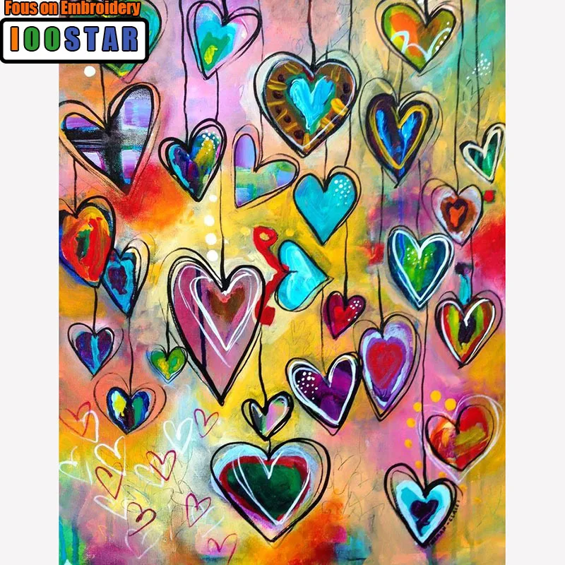 

Diy Diamond Painting Cross Stitch Diamond Mosaic 5D Sets Full Diamond Embroidery Handmade Needlework Love Heart