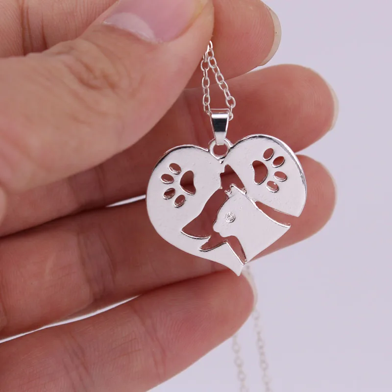Ожерелье с подвеской в форме сердца собаки кошки|friends necklace|pendant necklacesilver and gold |