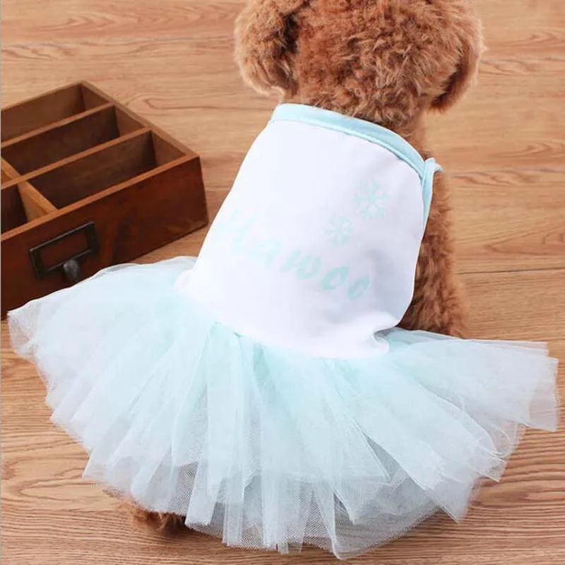 Милое весенне-летнее платье принцессы собак одежда на бретельках Сетчатое