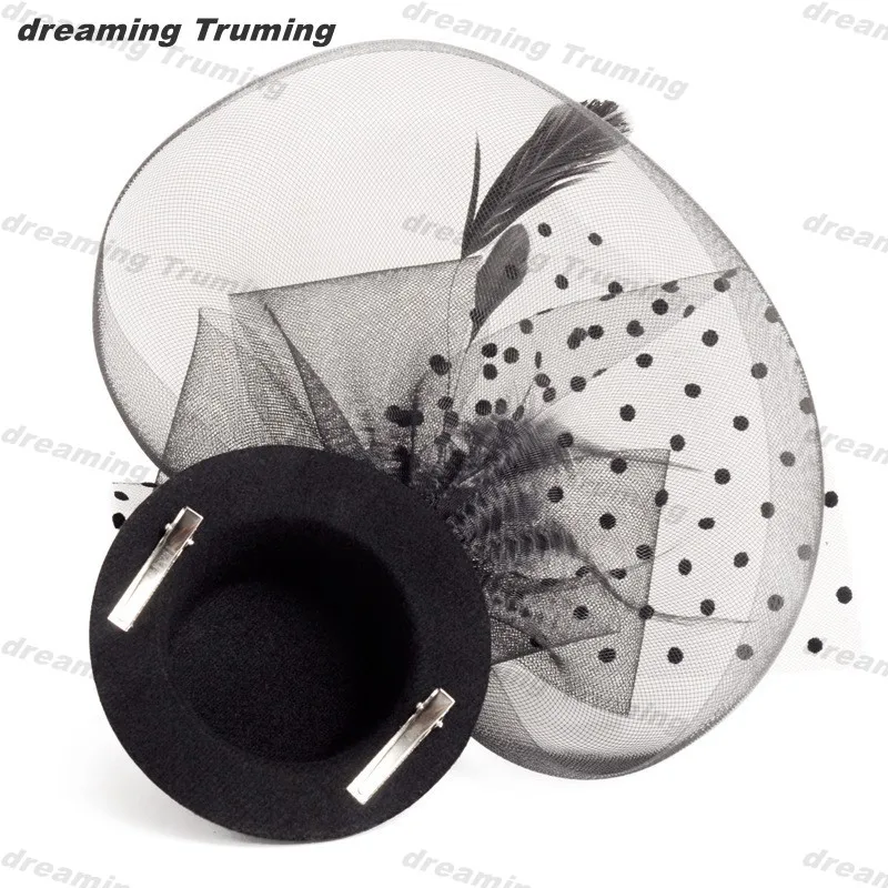 Фантастический Черный цвет слоновой кости клетка сетка Свадебная вуалетка вуаль