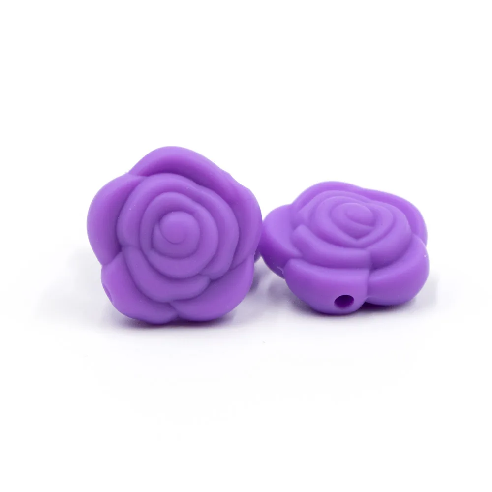 Medium Purple 10 шт. розовые силиконовые бусины 20 мм мини цветок ожерелье-прорезыватель бусины BPA бесплатно Perle силиконовые Товары для ухода за ребенком игрушки - Цвет: Medium Purple