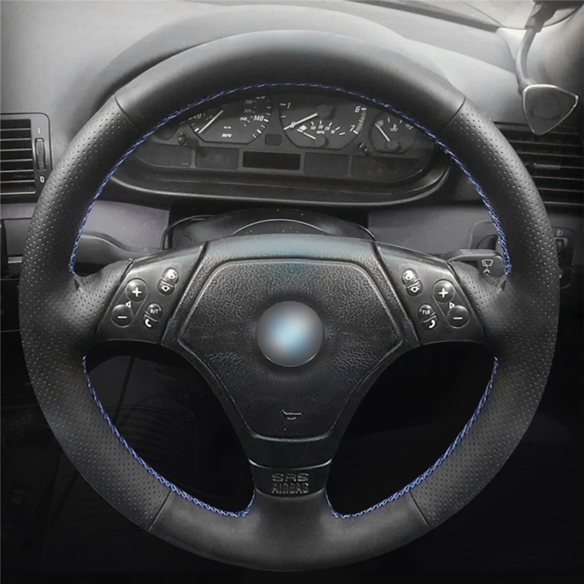 Чехол на руль автомобиля MEWANT черный чехол из искусственной кожи для BMW E36 1996-1997 E46