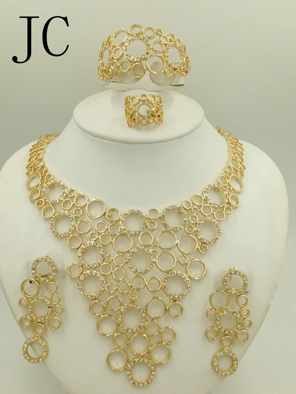 Новинка 2016 модные наборы ювелирных изделий золотого цвета в Дубае Элегантная