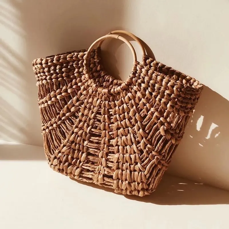 

NEW Summer Women Durable Weave big Beach Bag Shoulder Bag Casual Round Rattan Straw Bags Bohemia Style Travel Bag INS Popular