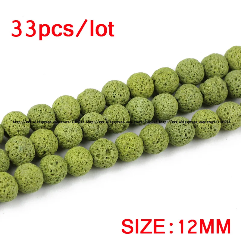 JHNBY бусины из оливково зеленой лавы круглые натурального вулканического камня