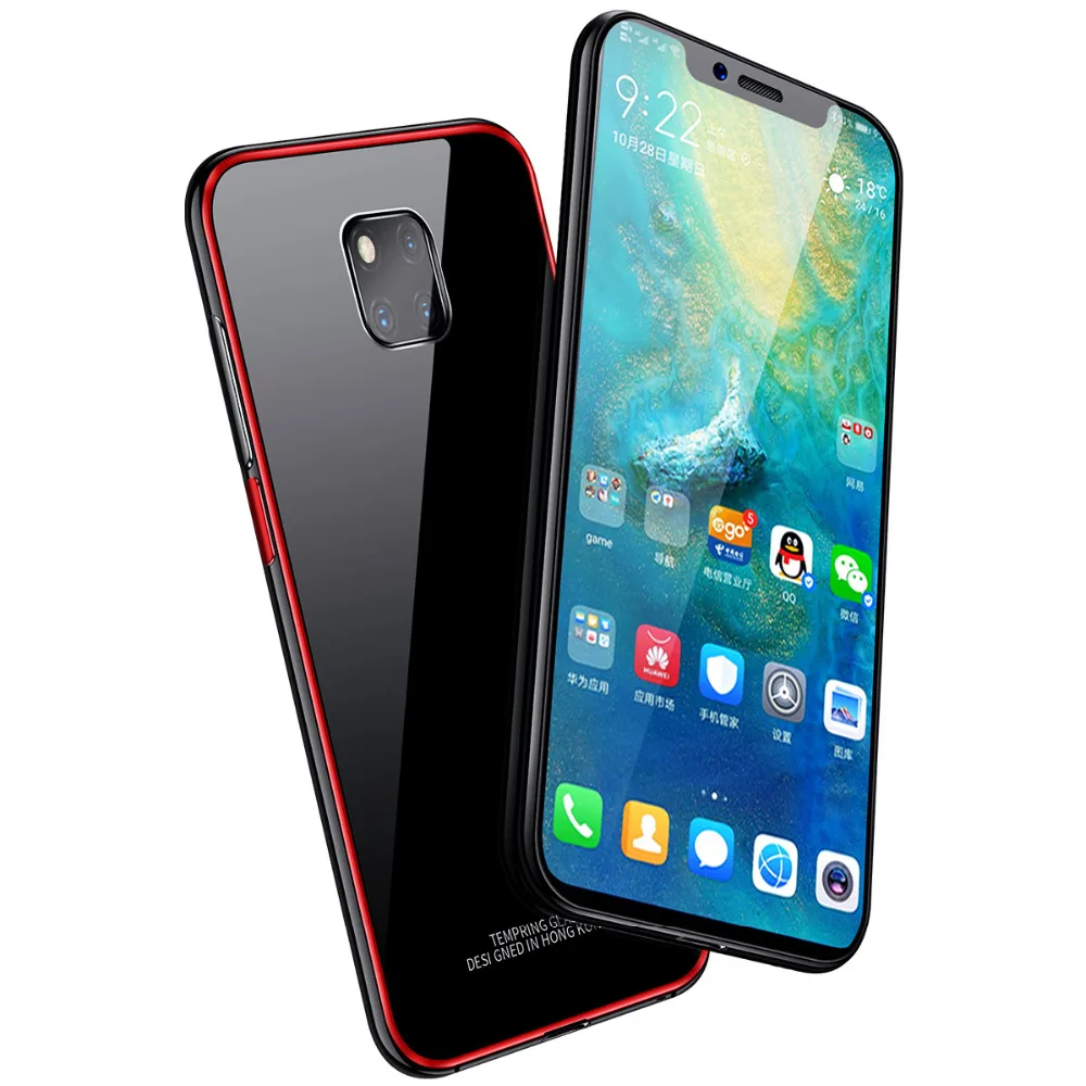 Роскошный Алюминиевый металлический бампер для Huawei Mate 20 Pro прозрачный стеклянный
