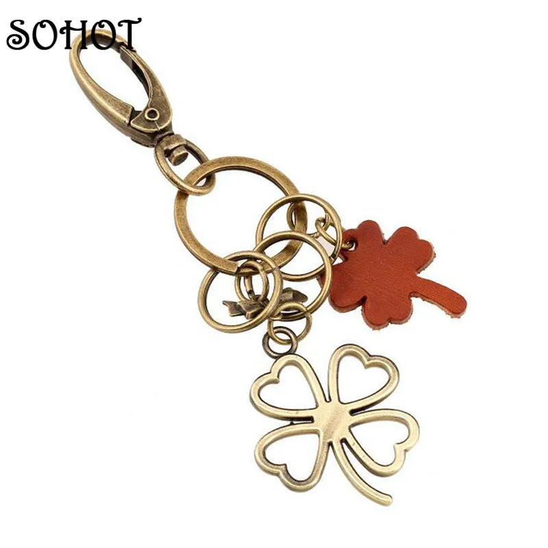 Бижутерия SOHOT Luck брелок в виде клевера подвеска для сумок из натуральной кожи