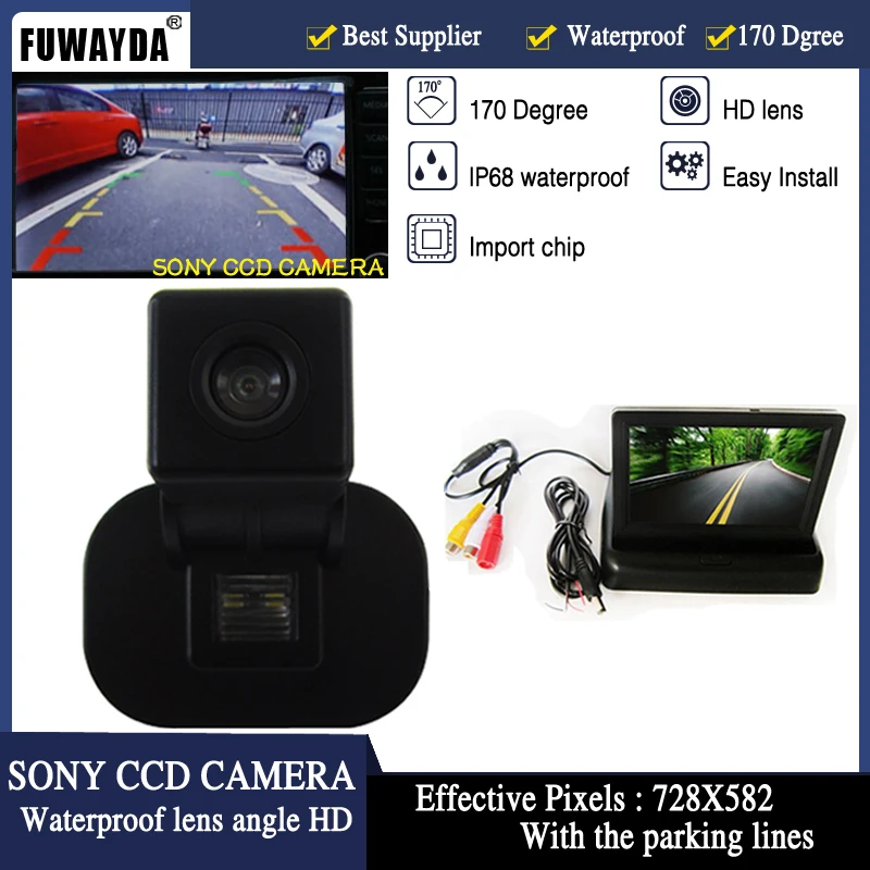 

FUWAYDA HD CCD Car Rear View Camera With 4.3 inch Car Rearview Monitor For KIA FORTE /Hyundai Verna /Hyundai Solaris Sedan