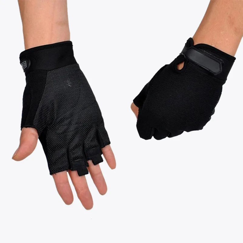 Black(half) Мужские уличные спортивные модные противоскользящие перчатки для верховой езды, ветрозащитные перчатки - Цвет: Black(half)