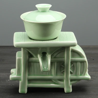 Celadon изысканный керамический чайный чайник чайный набор для заварки ситечко чайный набор кунг-фу Tureen Teacup автоматические красивые подарки - Цвет: 1