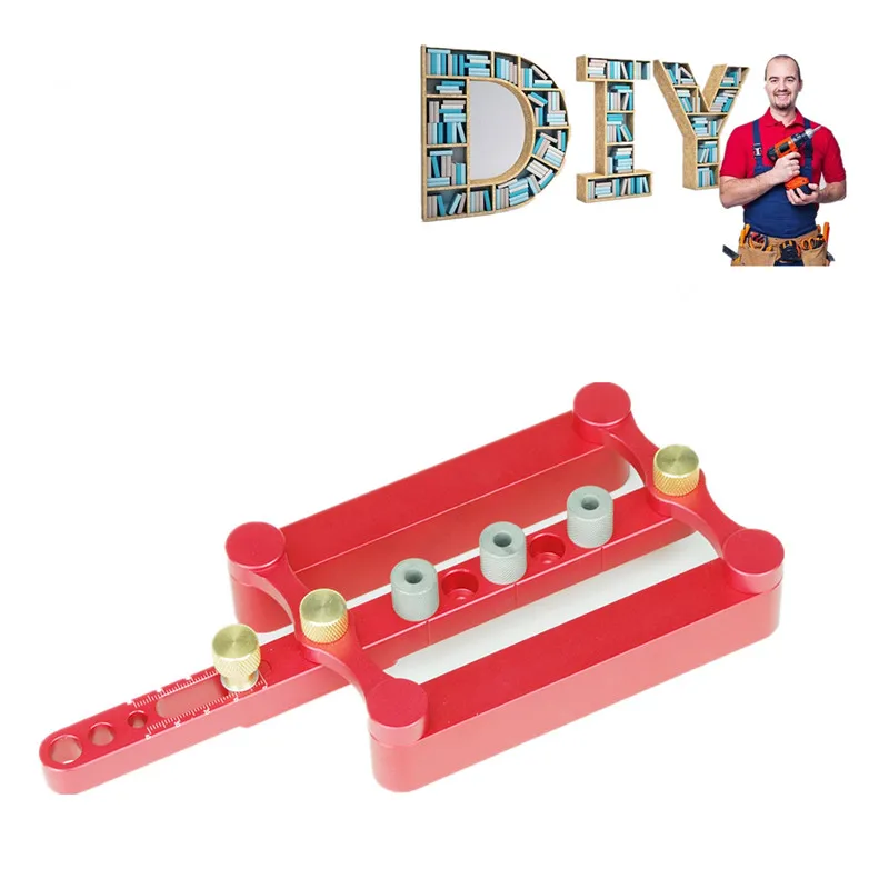 

Freeshipping Precise Drilling Tools Woodworking Joinery tool setSelf Centering Dowelling Jig 3 in 1 Punch locator