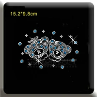 2pclot lovely couple hot fix motif iron on crystal transfers design iron on rhinestone motifs patches for child shirt