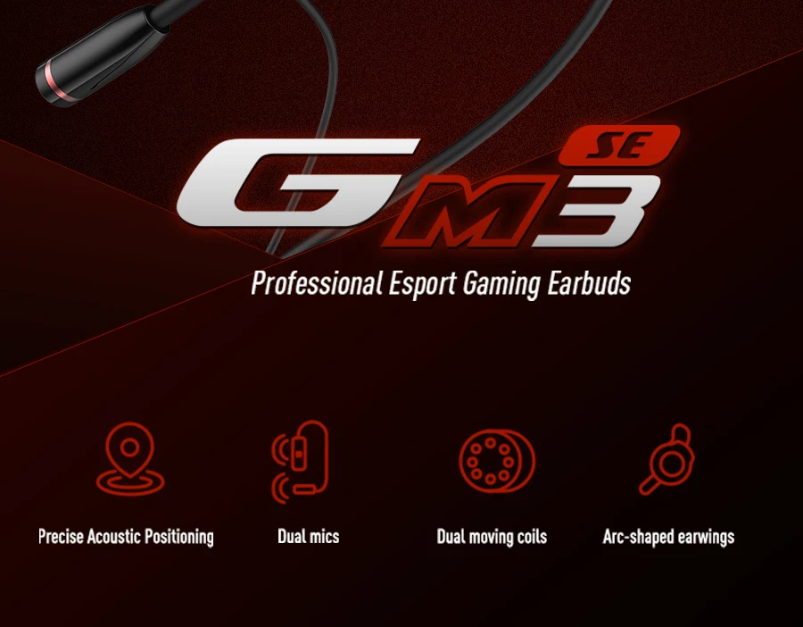 EDIFIER GM3SE игровая гарнитура с двумя микрофонами, двойные движущиеся катушки, точное акустическое позиционирование, дугообразные наушники