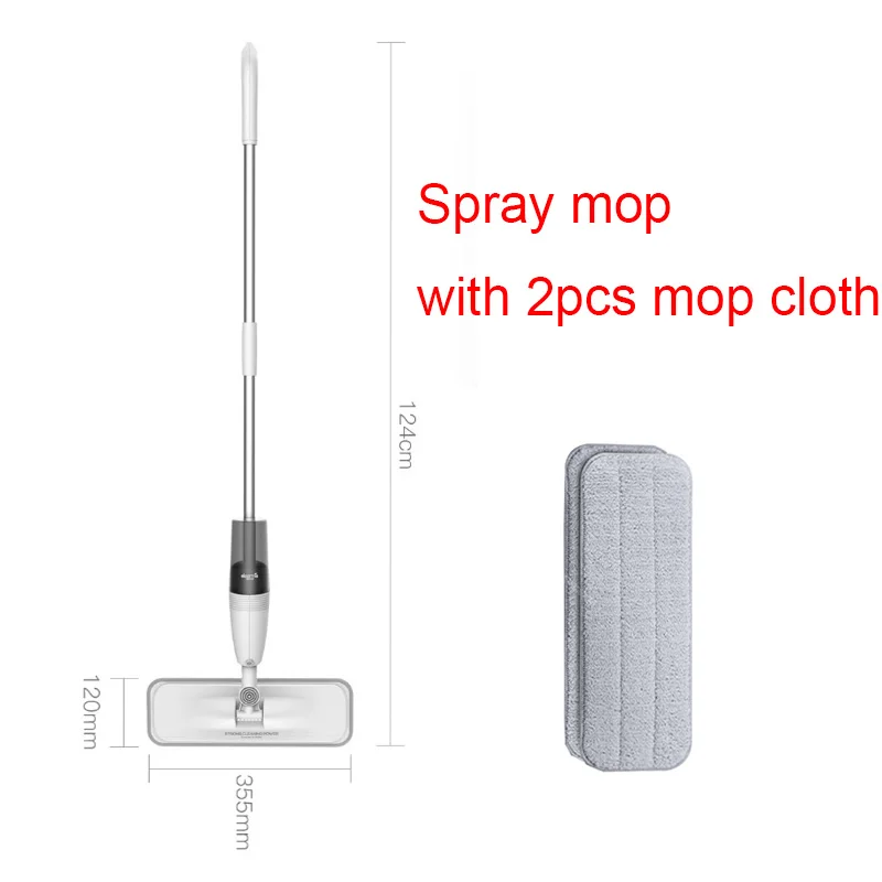 Mop with 2 Replace Xiaomi Mijia спрей швабра с чистящей тканью головы сочетание деревянный пол керамическая плитка Швабра сухой для Дома Чистящие Инструменты - Цвет: Mop with 2 Replace