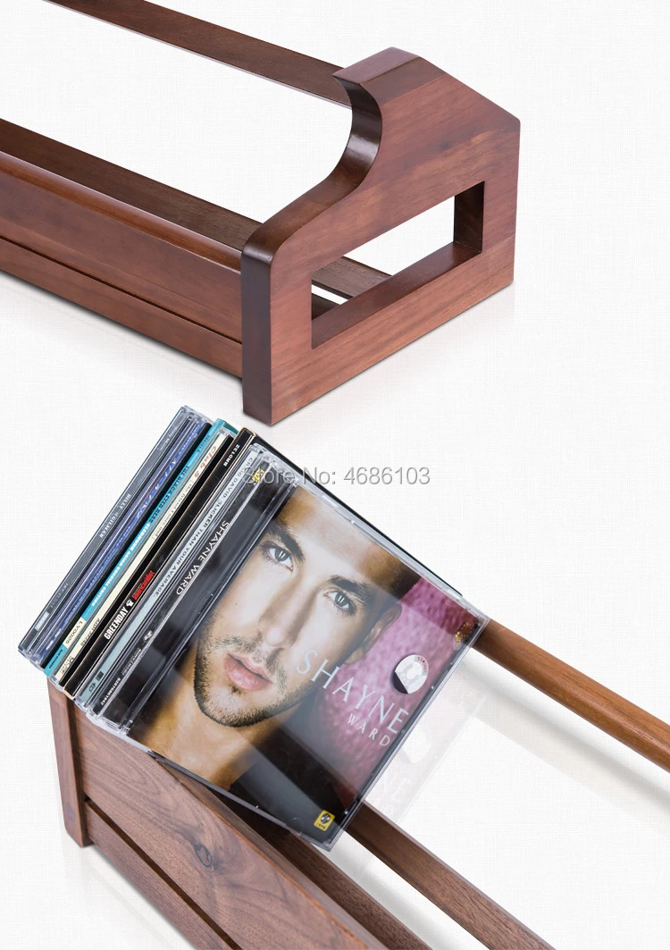 Высококачественная cd Стойка из орехового дерева cd коробка ретро стиль cd Стойка для хранения caja cd делает вас дома красивым