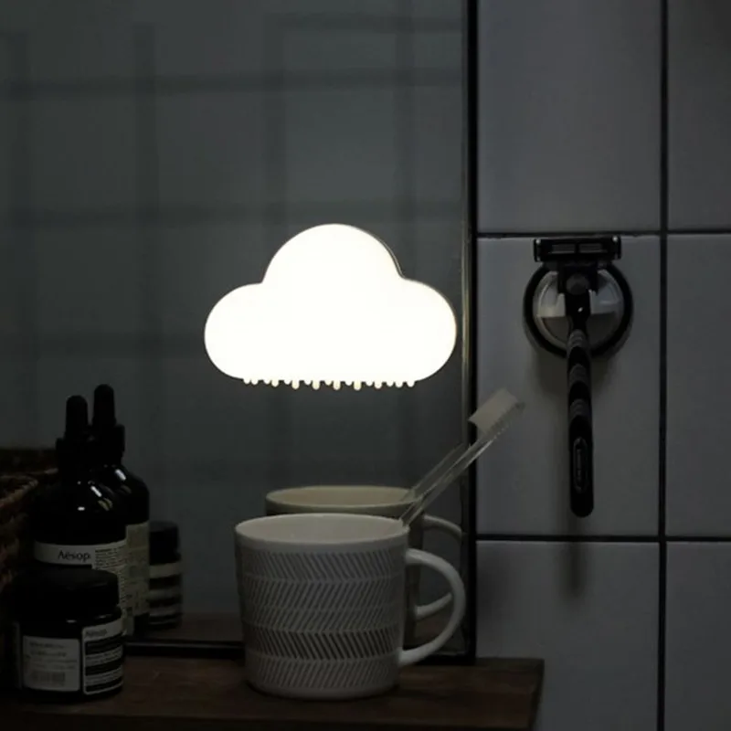 Милая облачная лампа светодиодный ночник USB Перезаряжаемый голосовой датчик