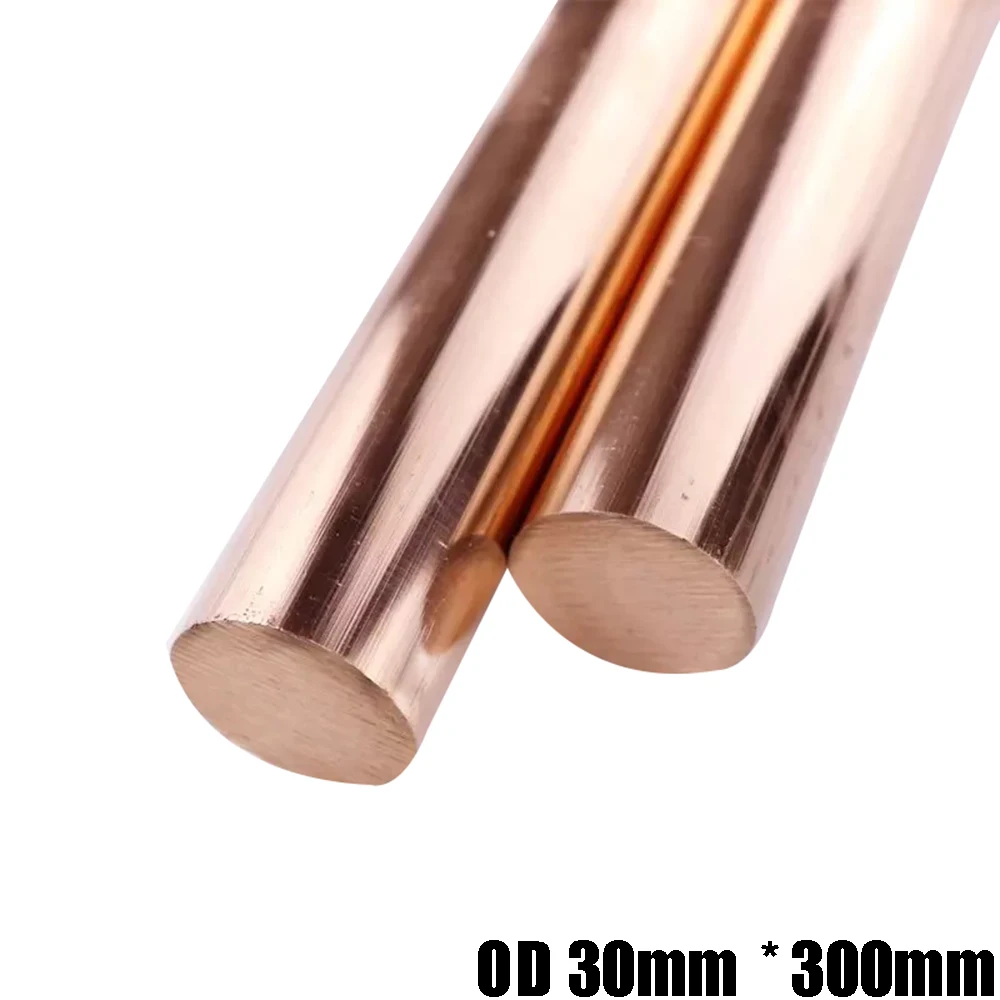 

OD30mm*300mm T2 Copper Rod Solid round pure copper rod anode electrode Cu bar cylinder stick for copper plating solution