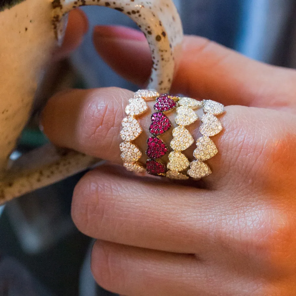 Lover Подарок на день Святого Валентина Micro pave cz сердце золотой разноцветный