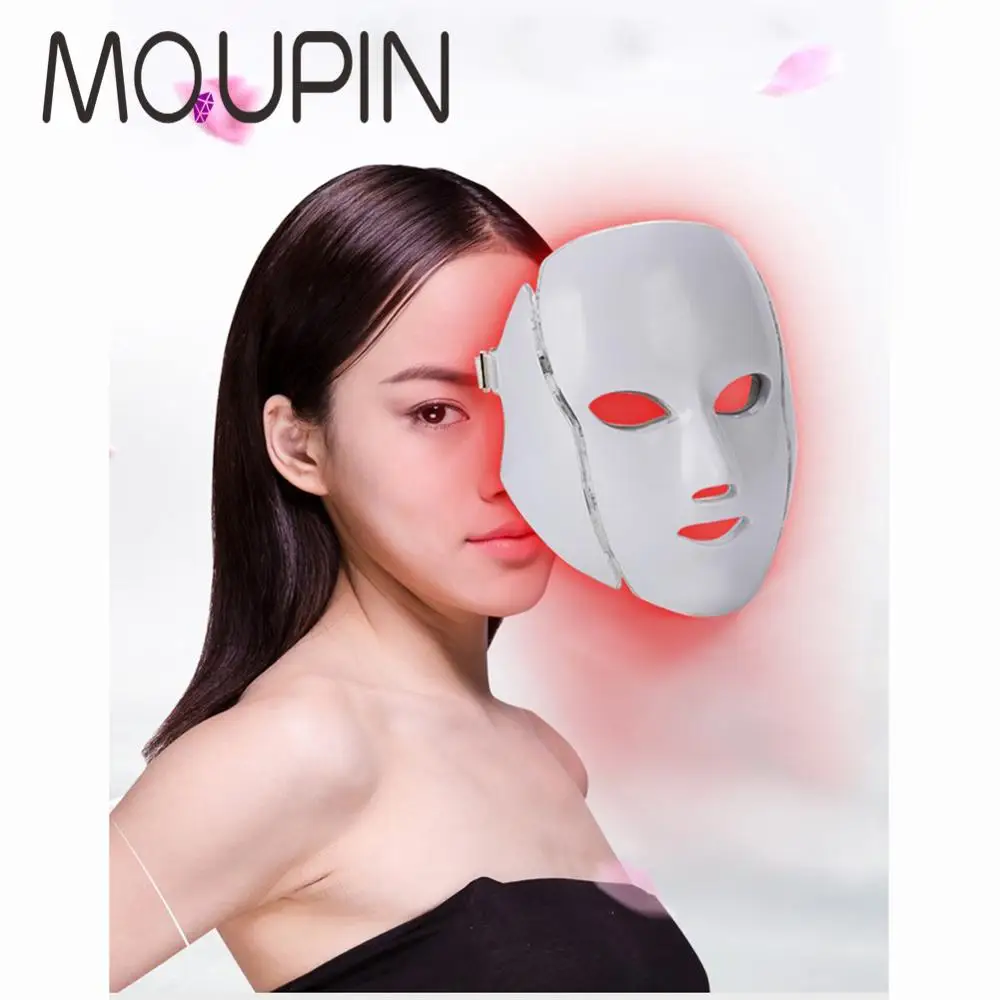 7 цветов Светодиодная маска для лица Омоложение кожи Уход за лицом лечение