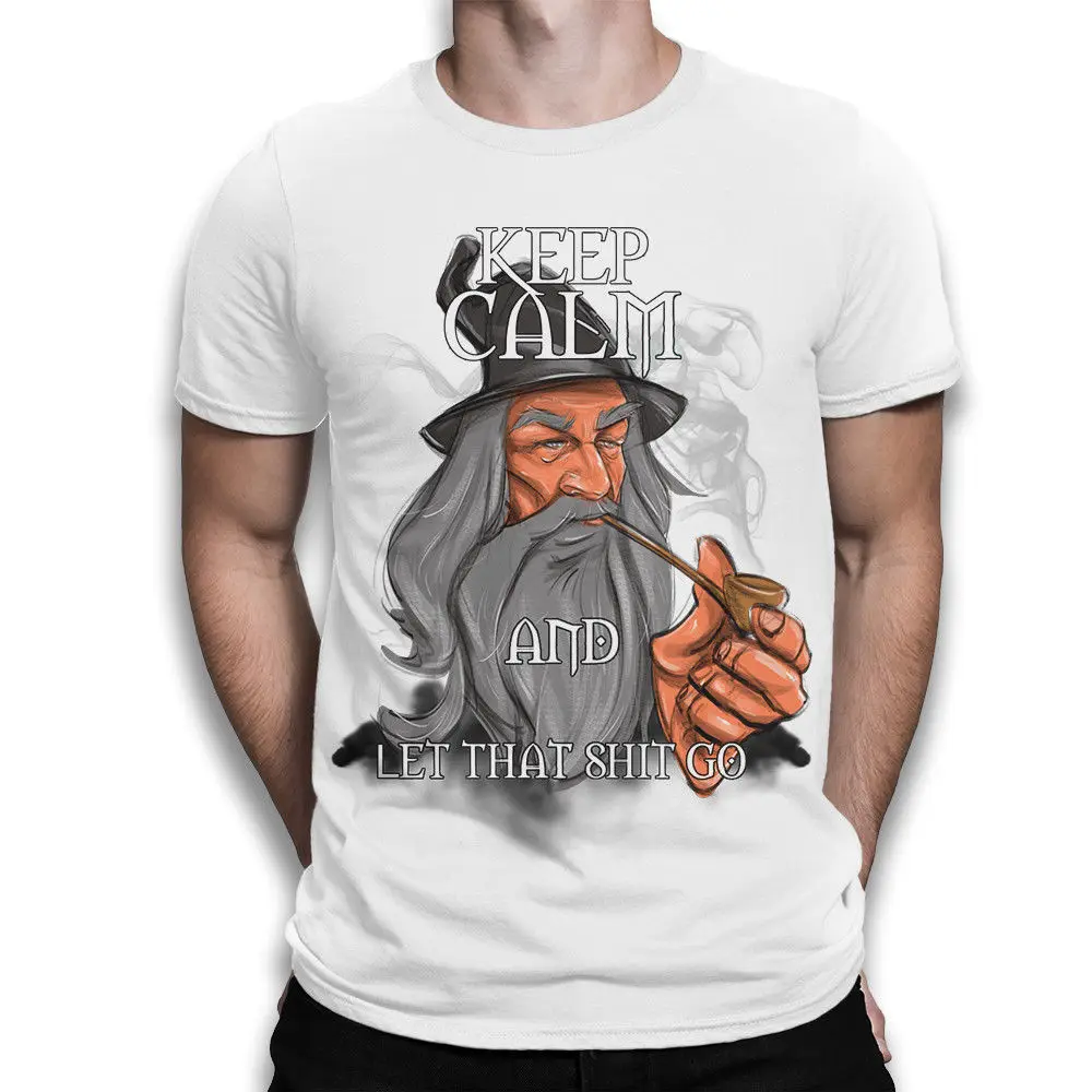 Gandalf Let The Sh * t Go забавная футболка Властелин Колец все размеры с рисунком для