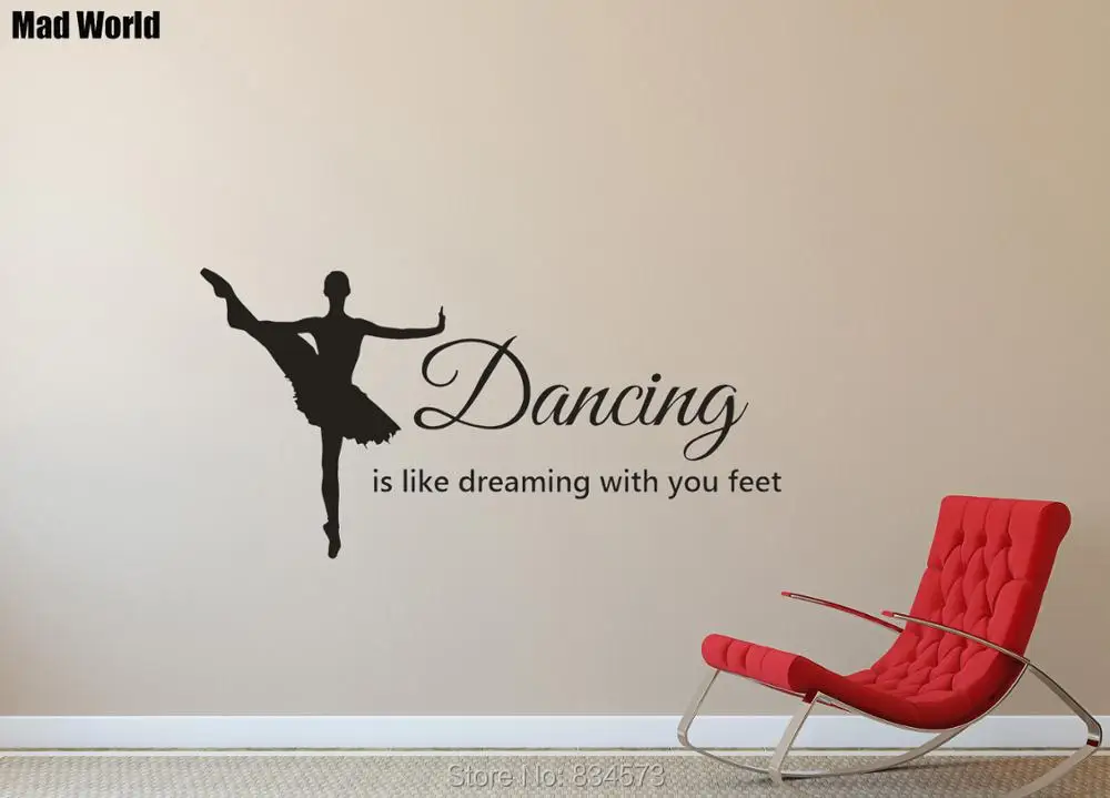 Ballet Dancing Is Like Dreaming With Your Feet Wall Art Stickers Decal Home DIY Decoration Removable Decor | Дом и сад