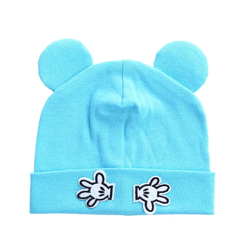 BH022 Blue Новинка г.; шапка для маленьких мальчиков и девочек; хлопковая шапка с принтом «Skullies Love mama» для новорожденных; шапки для маленьких детей; вязаные шапки; BH022 - Цвет: BH022 Blue