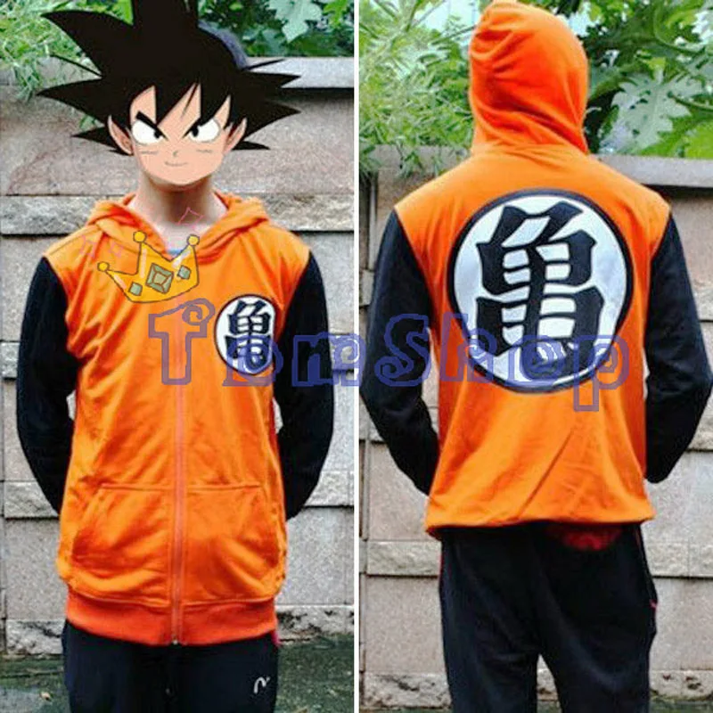 Новый аниме Dragon Ball Z Сон Гоку Косплэй с длинным рукавом капюшоном толстовка