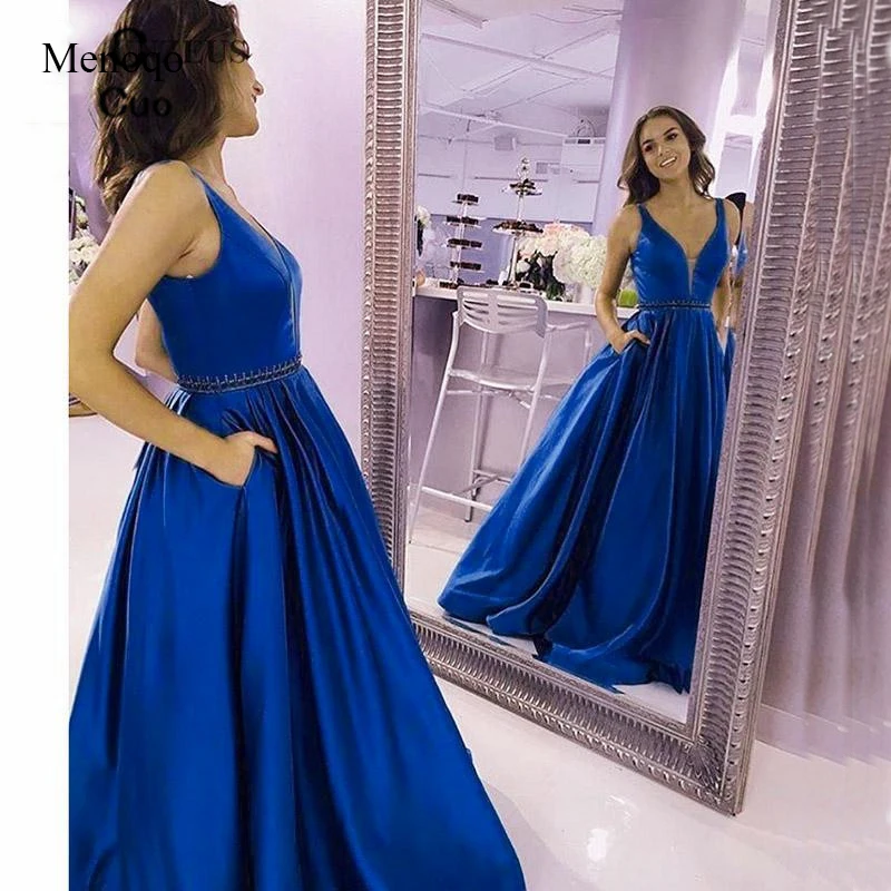 Женское атласное платье трапециевидной формы Vestidos de fiesta длинное вечернее с