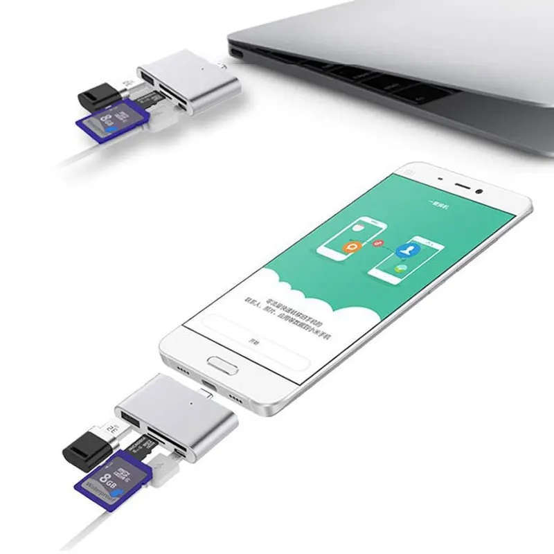 EASYA Thunderbolt 3 usb type C к USB2.0/TF/SD/Micro USB кардридер USB-C адаптер конвертер для телефона/ноутбука передачи даты