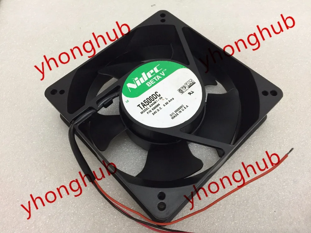 Охлаждающий вентилятор для сервера Nidec A34361-68 L DC 24V 0.50A 127x127x38 мм