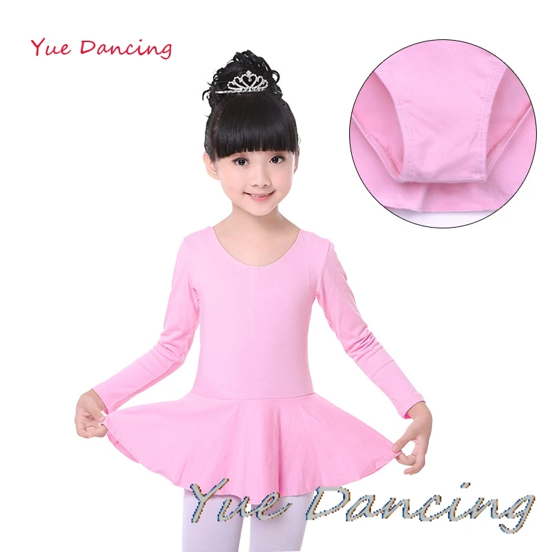2-15Y Pink/Blue Children Dance Clothes Lycra Cotton Dress For Girls Kids Gymnastics Leotard Ballerina Ballet | Тематическая одежда